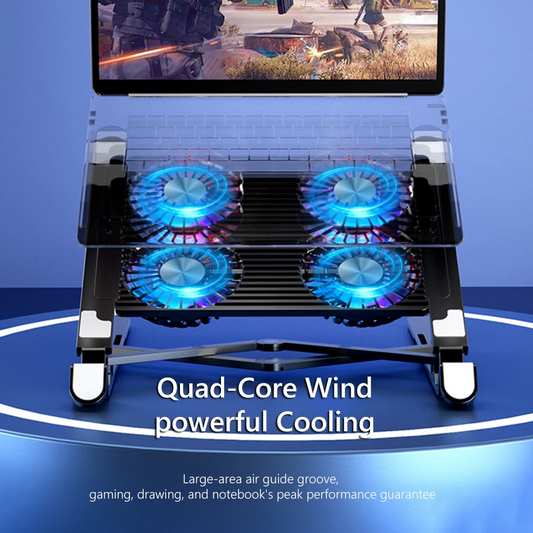Adjustable Laptop Cooling Stand with Dual / Quad Fan