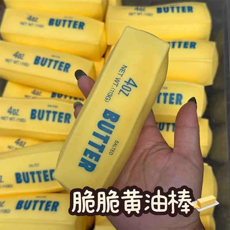 Crunchy Butter Stick Squishy Toy Stress Ball Fidget Squeeze Toys Round Blocks Filled ASMR Anti Stress Release Hand Relax Gifts