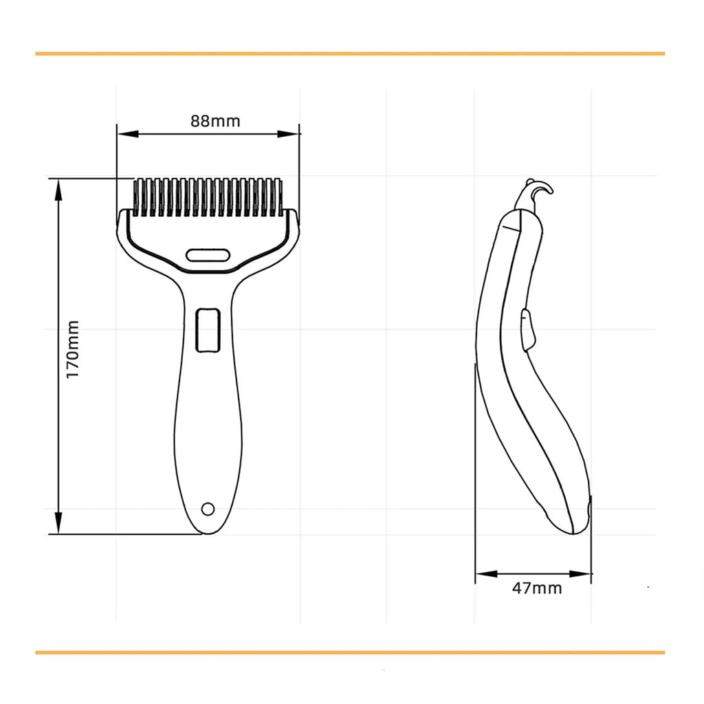 Pet Hair Removal Comb Grooming Brush for Dogs Cats Detangling Brush for Long Thick Hair Professional Grooming Tool