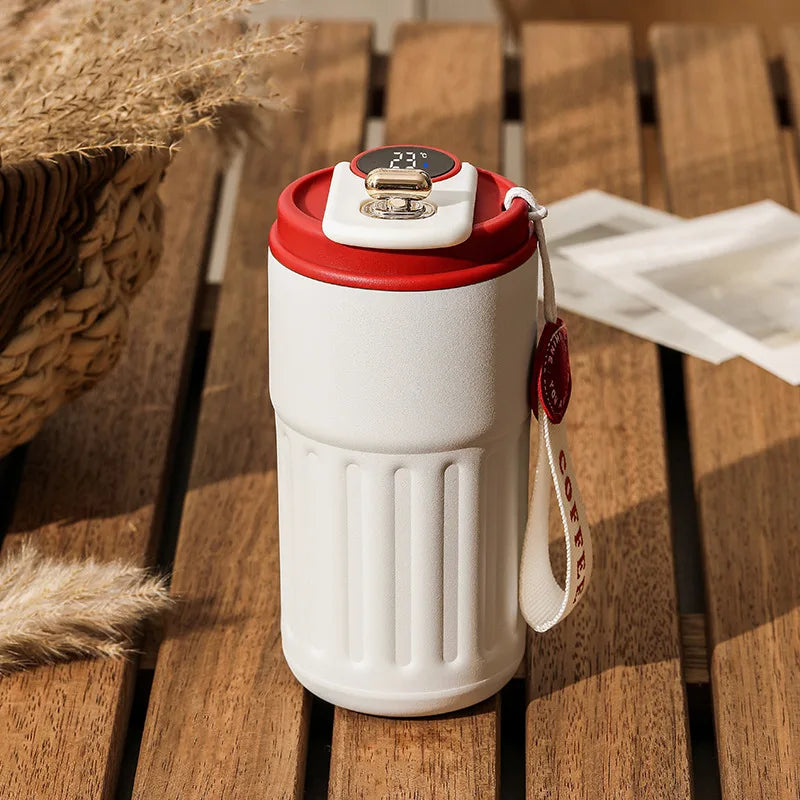 450ML Stainless Steel Thermal Water Bottle Coffee Cup LED Temperature Display Travel Vacuum Flask Keep Cold and Heat Thermal Mug