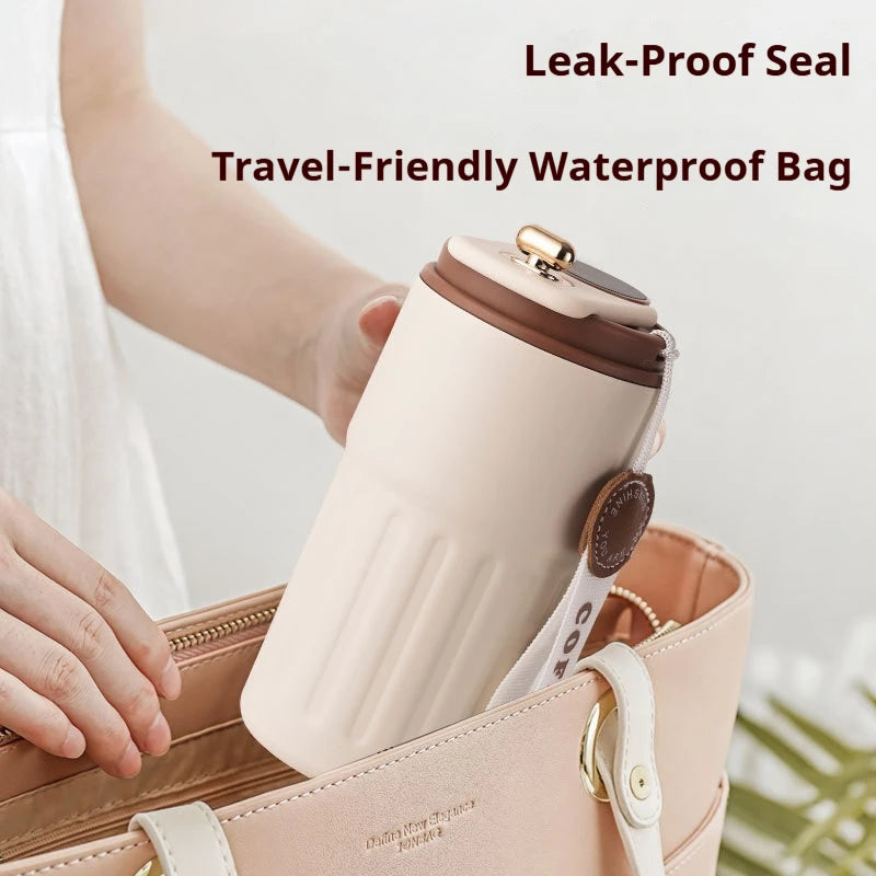 450ML Stainless Steel Thermal Water Bottle Coffee Cup LED Temperature Display Travel Vacuum Flask Keep Cold and Heat Thermal Mug