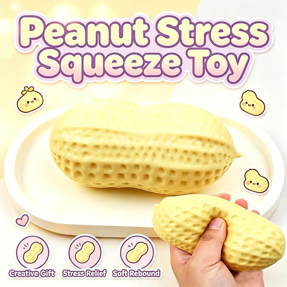 Squishy Peanut Stress Ball Squeeze Toy Rebound Buttery-Soft Feel Fidget Toy ASMR Sensory Anti Stress Toys for Adults Gift Toys