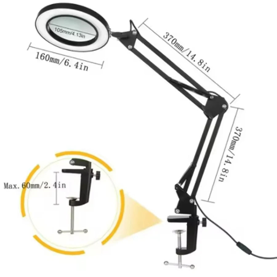 Hot sell 72LED 8X/10X Magnifier USB 3 Colors LED Magnifying Glass for Soldering Iron Repair/Table Lamp/Skincare Beauty tools