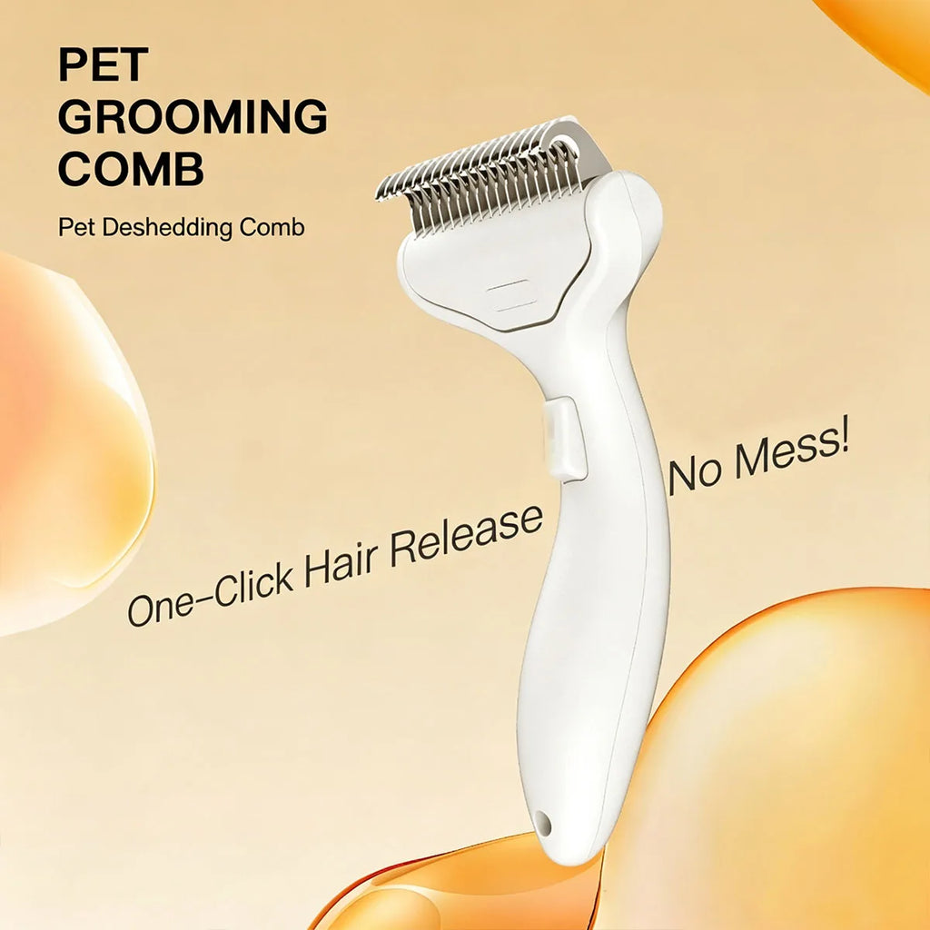 Pet Hair Removal Comb Grooming Brush for Dogs Cats Detangling Brush for Long Thick Hair Professional Grooming Tool
