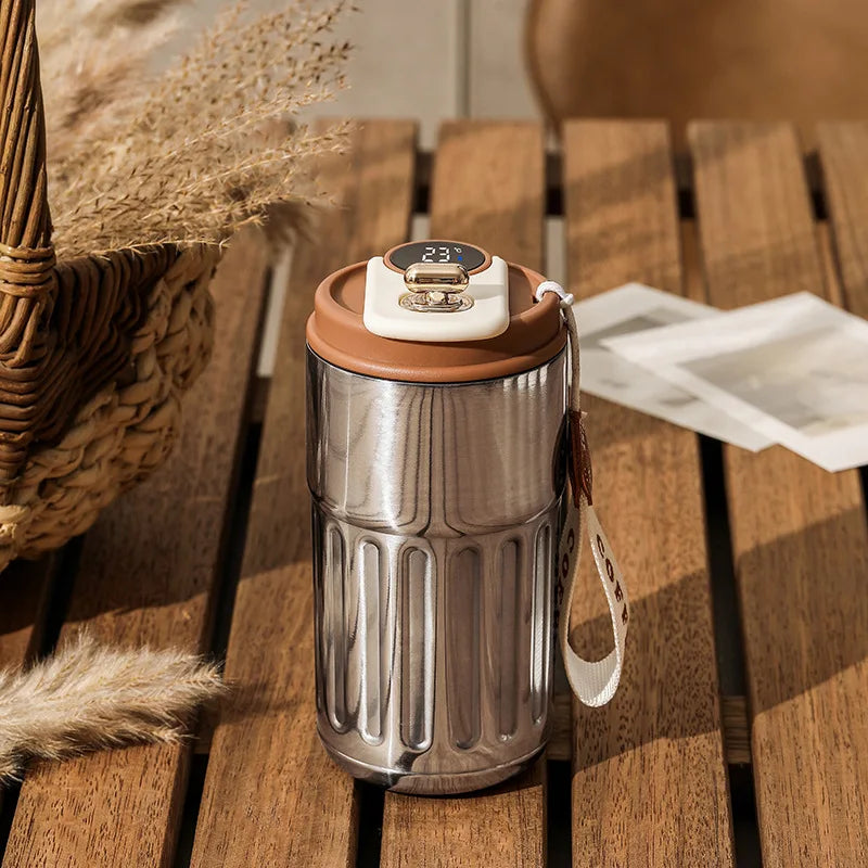 450ML Stainless Steel Thermal Water Bottle Coffee Cup LED Temperature Display Travel Vacuum Flask Keep Cold and Heat Thermal Mug