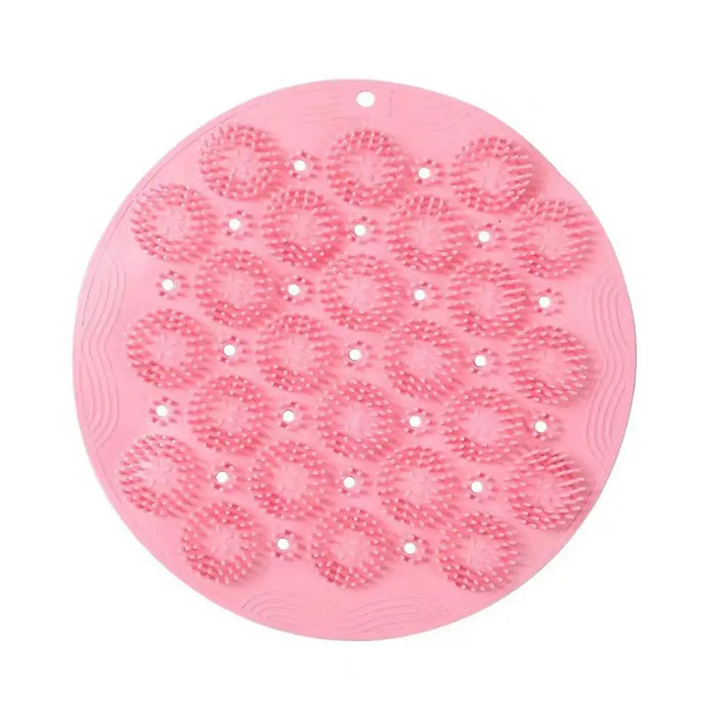 Exfoliating Shower Foot & Back Scrubber, Massage Pad,Wall Mounted Back Scrubber, Silicone Bath Massage Foot Mat with Suction Cup