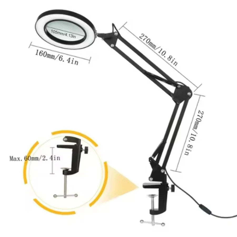 Hot sell 72LED 8X/10X Magnifier USB 3 Colors LED Magnifying Glass for Soldering Iron Repair/Table Lamp/Skincare Beauty tools