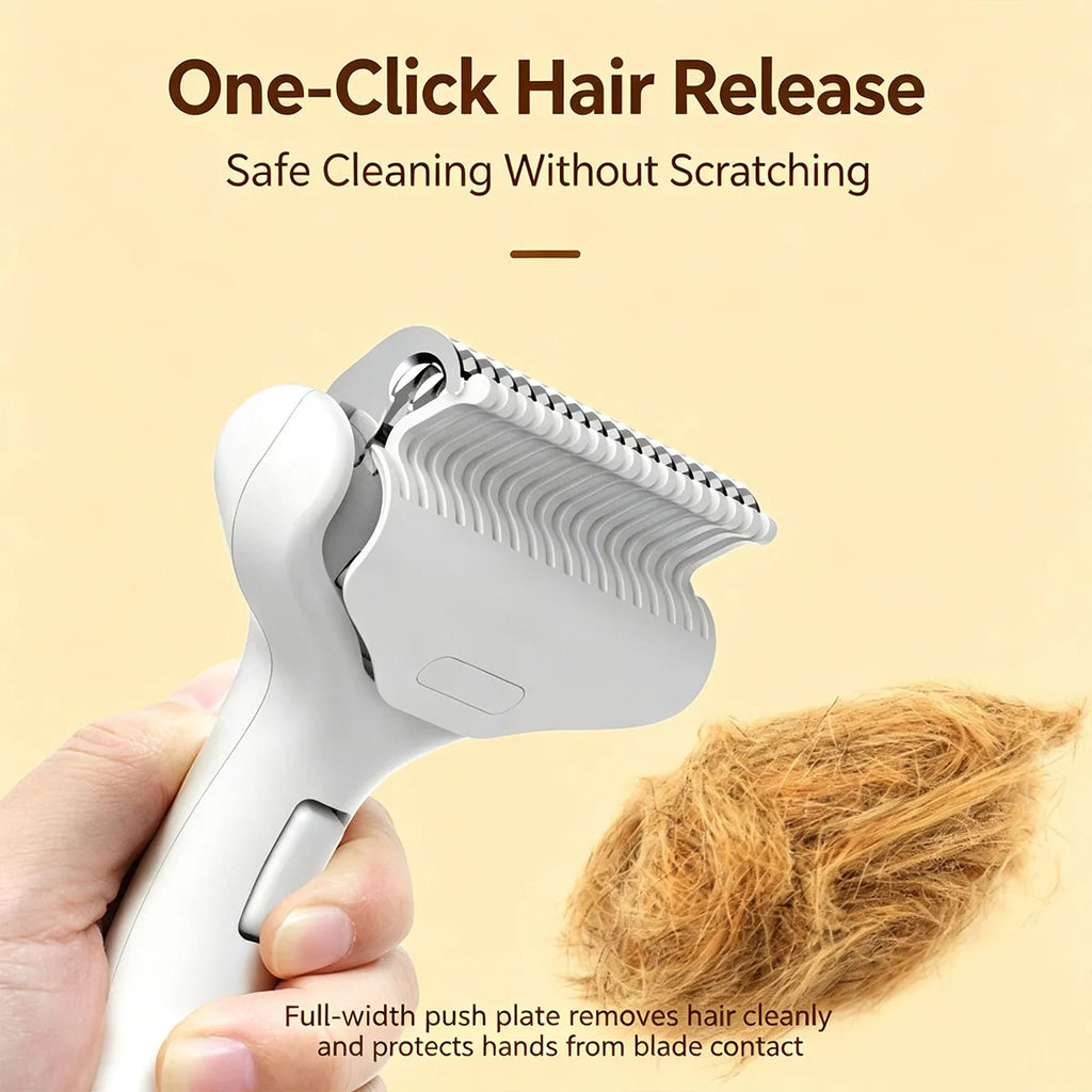 Pet Hair Removal Comb Grooming Brush for Dogs Cats Detangling Brush for Long Thick Hair Professional Grooming Tool