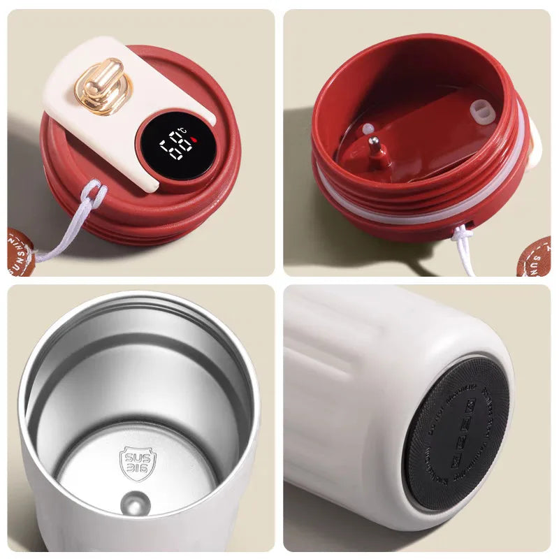 450ML Stainless Steel Thermal Water Bottle Coffee Cup LED Temperature Display Travel Vacuum Flask Keep Cold and Heat Thermal Mug