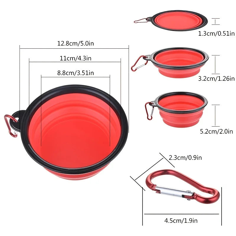 Portable Pet Food Bowl Durable TPR Bowl Cat and Dog Food Pet Silicone Collapsible Bowl Portable Travel Outdoor Water Food Bowl