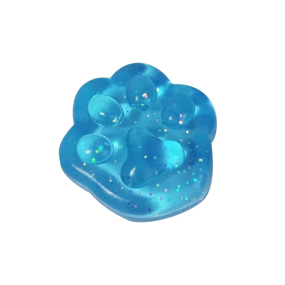 3PCS Kawaii Cat Paw Sticky Squeeze Toy Soft Realistic Jelly Glitter Cat Claw Squishy Stress Relief Toys Kids Adults Unique Gifts