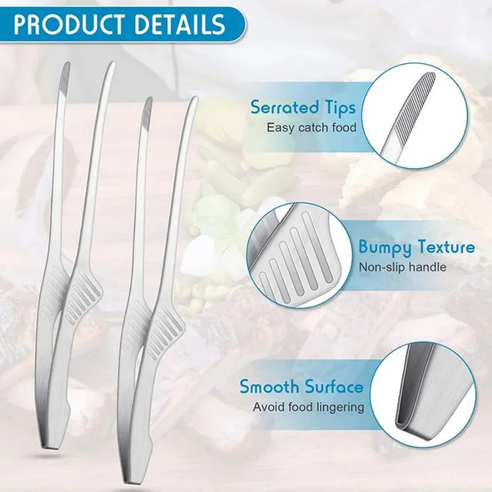 Stainless Steel Food Tongs Korean Barbecue Bbq Steak Clip Multi-purpose Food Clips Kitchen Gadgets Barbecue Accessories