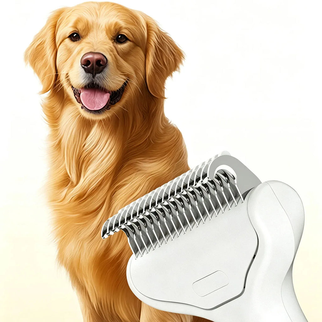 Pet Hair Removal Comb Grooming Brush for Dogs Cats Detangling Brush for Long Thick Hair Professional Grooming Tool