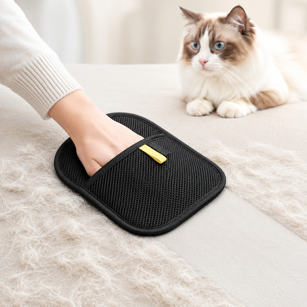 Reusable Pet Hair Remover Mitt – Washable Lint & Fur Remover Glove for Cats, Dogs, Furniture & Car Seats