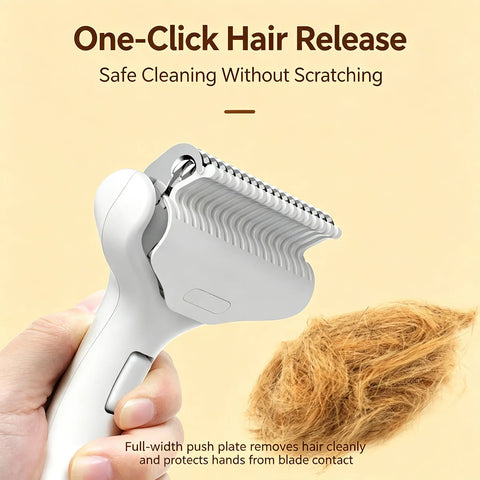 Pet Hair Removal Comb Grooming Brush for Dogs Cats Detangling Brush for Long Thick Hair Professional Grooming Tool