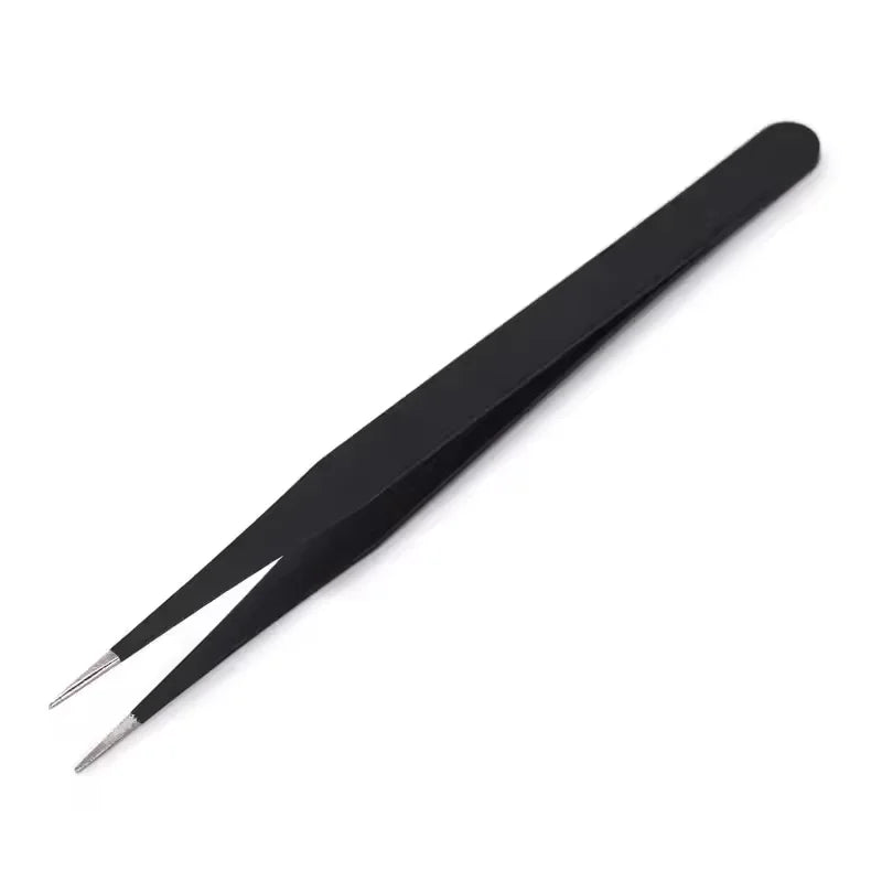 Tweezers, Precision Black DIY Tweezers for Nail Art and Eyelash Extensions Beauty Tools