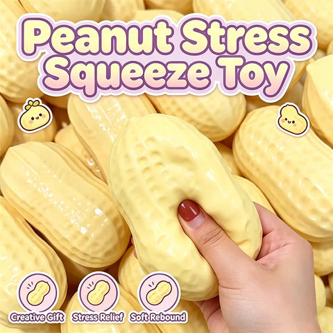 Squishy Peanut Stress Ball Squeeze Toy Rebound Buttery-Soft Feel Fidget Toy ASMR Sensory Anti Stress Toys for Adults Gift Toys