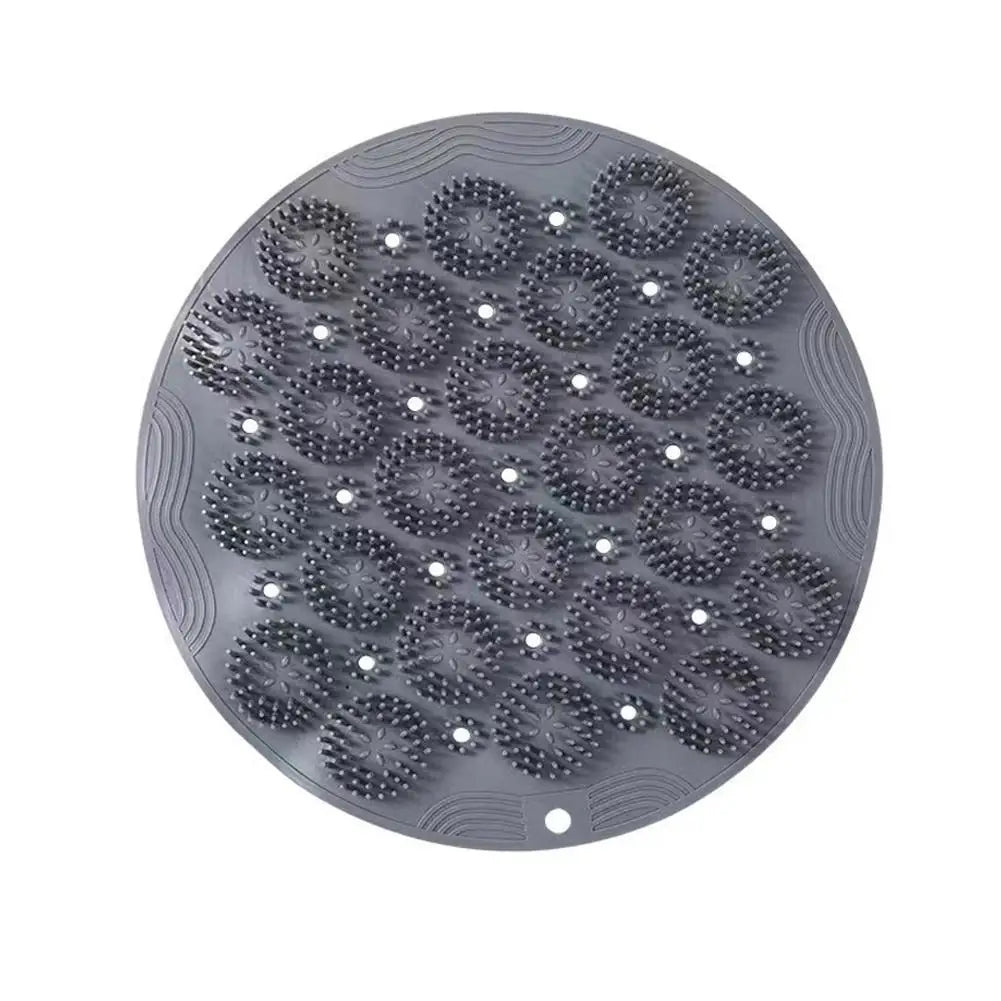 Exfoliating Shower Foot & Back Scrubber, Massage Pad,Wall Mounted Back Scrubber, Silicone Bath Massage Foot Mat with Suction Cup