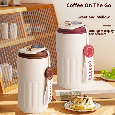 450ML Stainless Steel Thermal Water Bottle Coffee Cup LED Temperature Display Travel Vacuum Flask Keep Cold and Heat Thermal Mug