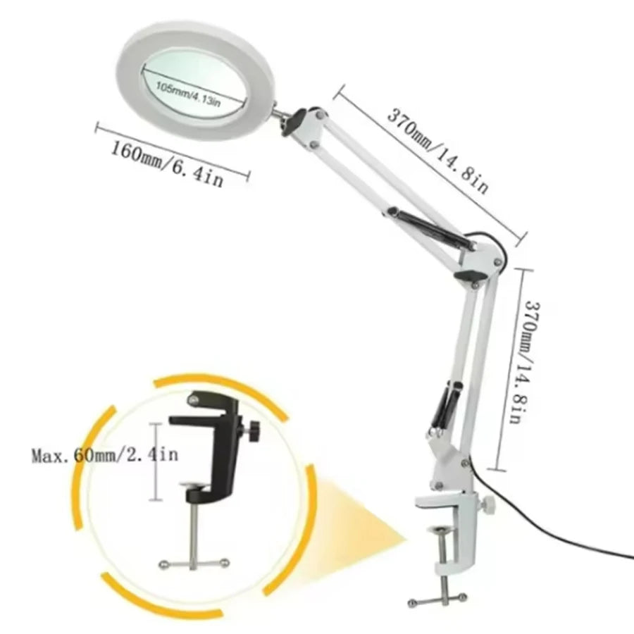 Hot sell 72LED 8X/10X Magnifier USB 3 Colors LED Magnifying Glass for Soldering Iron Repair/Table Lamp/Skincare Beauty tools